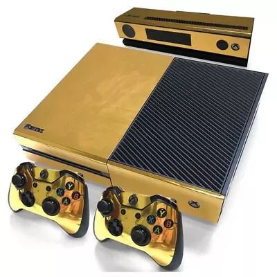 Gold Glossy Skin Sticker For Console Controller + Kinect Decal Vinyl S5 • $15.20