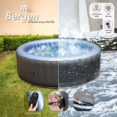 MSPA Bergen Hot Tub Inflatable Spa 4 & 6 Person Inc UV Sanitizer Latest Model • £255.95