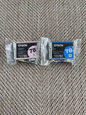 Epson 78 Ink Cartridges Genuine TO7812 And TO786 Cyan And Light Magenta Sealed • $7.99