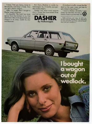 1978 VOLKSWAGEN Dasher Vintage Original Print AD | Silver Station Wagon Photo US • $7.32