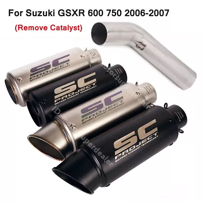 For Suzuki GSXR 600 750 2006-2007 Exhaust Tips Muffler Mid Pipe Slip On System • $127.79