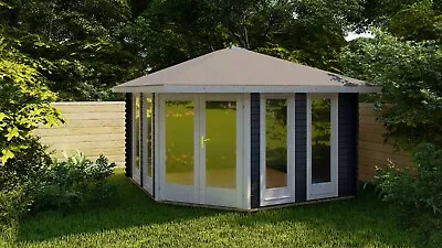 £3800 • Buy Corner Log Cabin 3.6mx3.6m /40mm Shingle Tiles And 19mm T&G Floor