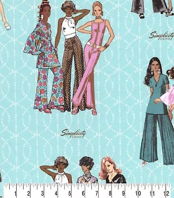 Premium Cotton Fabric -vintage Simplicity Pattern Print • $7.50