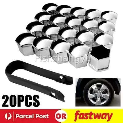 20PCS Chrome Car Wheel Nut Bolt Covers Caps Universal For Any Car Silver 17mm AU • $10.95