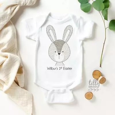 Personalised 1st Easter Baby Bodysuit First Baby Bodysuit Newborn Bunny Rabbit • $35