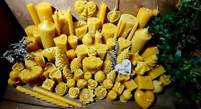 Handmade 100% Beeswax Table Pillar Taper Dinner Church Easter Candles Decor • £1.65