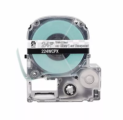 K-Sun 224WC White On Clear Tape 1  Epson 24mm 224WCPX • $21.94