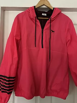 Pink Victoria Secret Hooded Windcheater Parka Long Sleeve Top Med/Large • $35