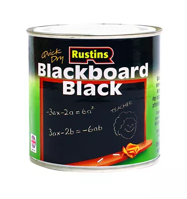 Rustins Quick Dry Blackboard Black Paint 100ml/250ml/500ml/1L • £21