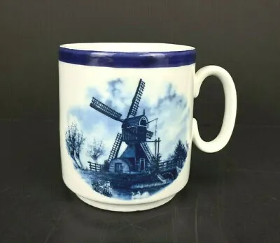 $17.95 • Buy Vintage Delft 1984 Blue Holland Hand-decorated Windmill Design Coffee Cup Mug!