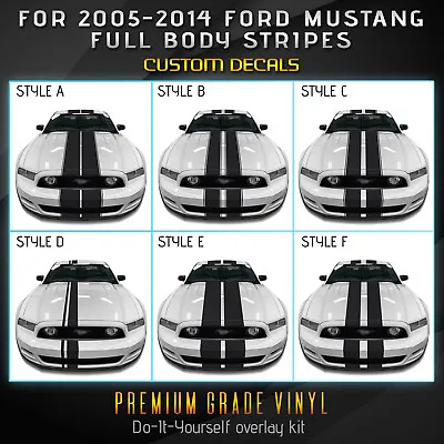 For 2005-2014 Mustang Full Body Rally Racing Stripes Graphic Decal - Matte Vinyl • $47.95