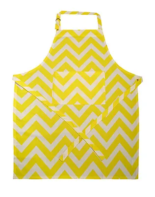 Cotton Apron Chevron Stripes Yellow & White • $14.99