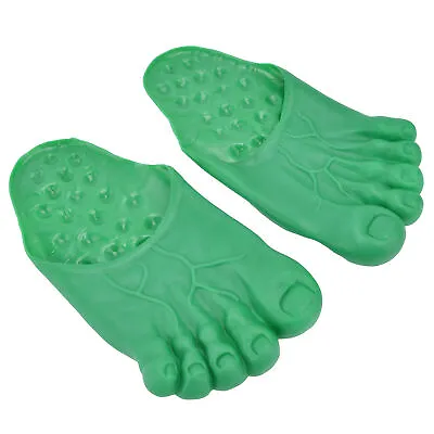 (green) Halloween Jumbo Bare Feet Monster Feet Slippers Shoes • £11.06