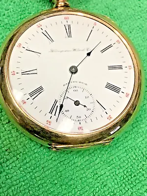 ANTIGUE Vintage Hampden Pocket Watch Grade Wm. McKinley (16s Model 5 17j) RGP • $149
