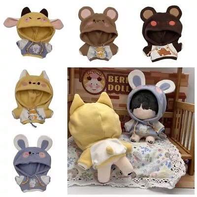 20CM Doll Clothes 3D Ears&Tail Animal Ear Sweather Color Match Hoodies  Toy • $17.96