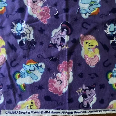 Sleeping Ponies Flannel Quilting Sewing Fabric Purple My Little Ponies 3/4 Yard • $14.99