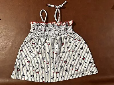 Disney Baby Minnie Mouse Sundress Dress 12 Months Elastic Top Spaghetti Straps • $3.95