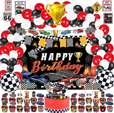 Race Car Birthday Party Supplies 142 Pcs Racecar Racing Party Decorations For B • $37.53