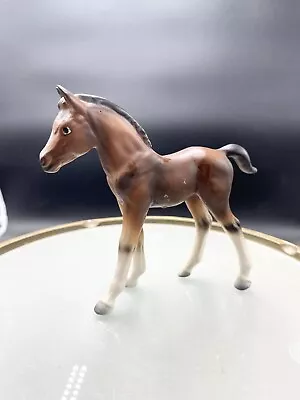 Vintage Napco Ceramic Japan 5” Brown Horse Figurine VG • $13.99