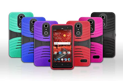 Armor Kickstand Rugged Shock Proof Hard Soft Case Cover For Cricket ZTE Phones • $7.87