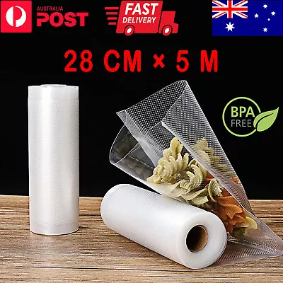 Vacuum Sealer Rolls Food Seal Bags Saver Storage Heat Commercial 28cm AU Stock • $29.99