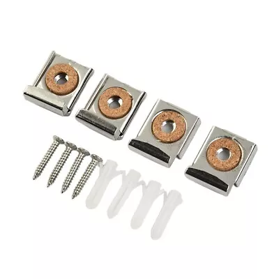 Frameless Mirror Wall Fixing Kit Stainless Steel Clips Fits 4 6mm Glass 4pcs • £6.18