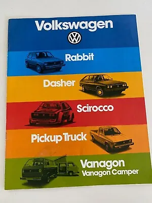 $12 • Buy 1980 Volkswagen Brochure Rabbit Scirocco Dasher Pickup Truck Vanagon Camper VW