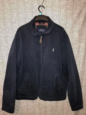 £59.99 • Buy Polo Ralph Lauren Mens Harrington Jacket Bomber Navy Blue Tartan Mens Size XL