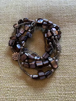 ACCESSORIZE Ladies Costume Jewellery  Bracelet Stones & Beads 5 Strands. • £3.45