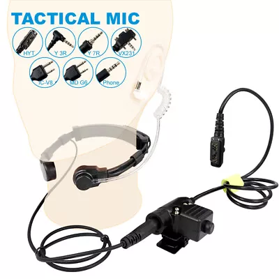 U94 Throat Earpiece Tactical Headset For Hytera HYT Midland ICOM Yaesu Vertex • $35.17