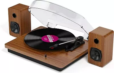Vinyl Turntable Record Player With Built-in Bluetooth Receiver &2 Stereo Speaker • $89.99