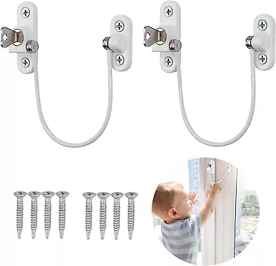 PVC UPVC Window Door Security Lock Restrictor For Baby Child Safety Cable + Key • £22.99