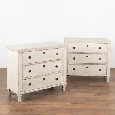 Pair Of White Painted Swedish Chest Of Drawers Circa 1880 • $7550