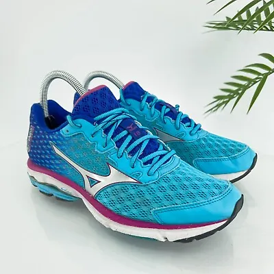 Mizuno Wave Rider 18 Blue Women's Size 8 Running Shoes Casual Sneakers Mesh • $34.95