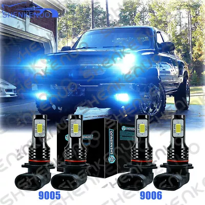 8000K Blue LED Headlights Lights Bulbs For  Silverado 1500 2500HD 3500 1999-2006 • $23.55