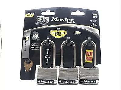 Master Lock 1-3/4  Wide Laminated Stainless Steel Padlock 3-Pack - Brand New • $28.99