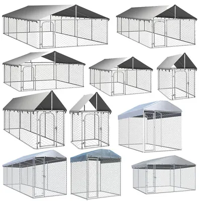 £104.42 • Buy Outdoor Large Dog Kennel Pet House Puppy Training Run Cage PlayPen W/ Shed Cover