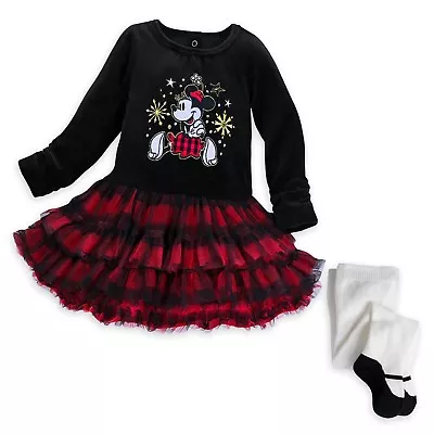 Disney Store Minnie Mouse Holiday Tutu Dress Set For Baby Christmas Outfit 18/24 • $44.95