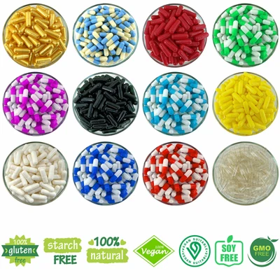 £11.99 • Buy HPMC Vegan Empty Capsules Coloured Pharmaceutical Size 000 00 0 1 2 3 4 Caps