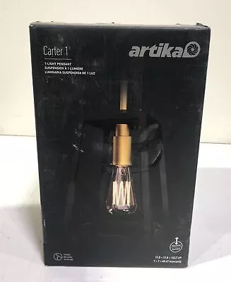 Artika Carter 1-Light Black And Gold Hanging Pendant Light (OPEN) • $33.37