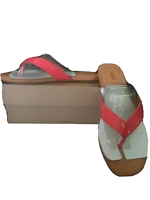 NIB UGG Womens Slide Sandal (Flip Flops ) Tuolumne Patent Coral Size 9 • $49.95