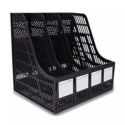 Sturdy Desktop 4 Sections Plastic Magazine Holders Frames File Dividers Rack • £14.70