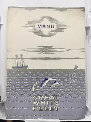 1935 United Fruit Company Steamship  Great White Fleet  Luncheon Menu Silver EXC • $19.99