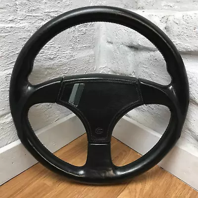 Genuine Hella By Momo V36 360mm Black Leather Steering Wheel. Dated 1987. 7D • $406.08