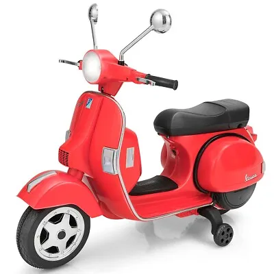 £96.99 • Buy Kids Ride On Motorcycle 6V Vespa Licensed Electric Ride On Car W/ LED Lights