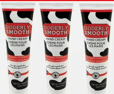 3 UDDERLY SMOOTH Lightly Scented Hand Cream 4 Oz Moisturizer Lotion NEW 60259X12 • $14.88