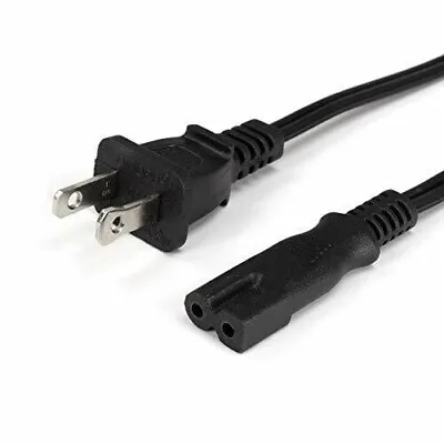 2 Prong Power Cord - Polarized (Square/Round) UL Listed - Black 6ft Power Cable • $6.48