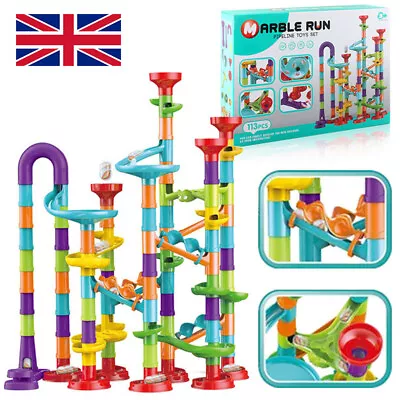 UK Marble Run Race Toy SetConstruction Building Block Maze Game Toy Gift 113pcs • £8.76