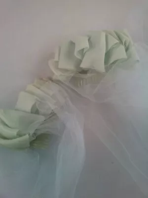 Vintage 1950's Hair Clip Barrette Comb Blue Tulle Veil FASCINATOR Matching Pair • $30