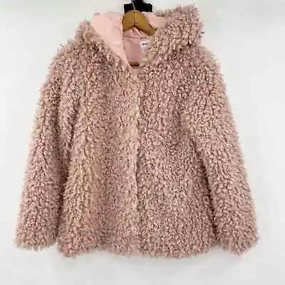Mayoral Pink Fuzzy Faux Fur Teddy Coat Jacket 14 Girls Barbie Preppy  Spain • $13.99